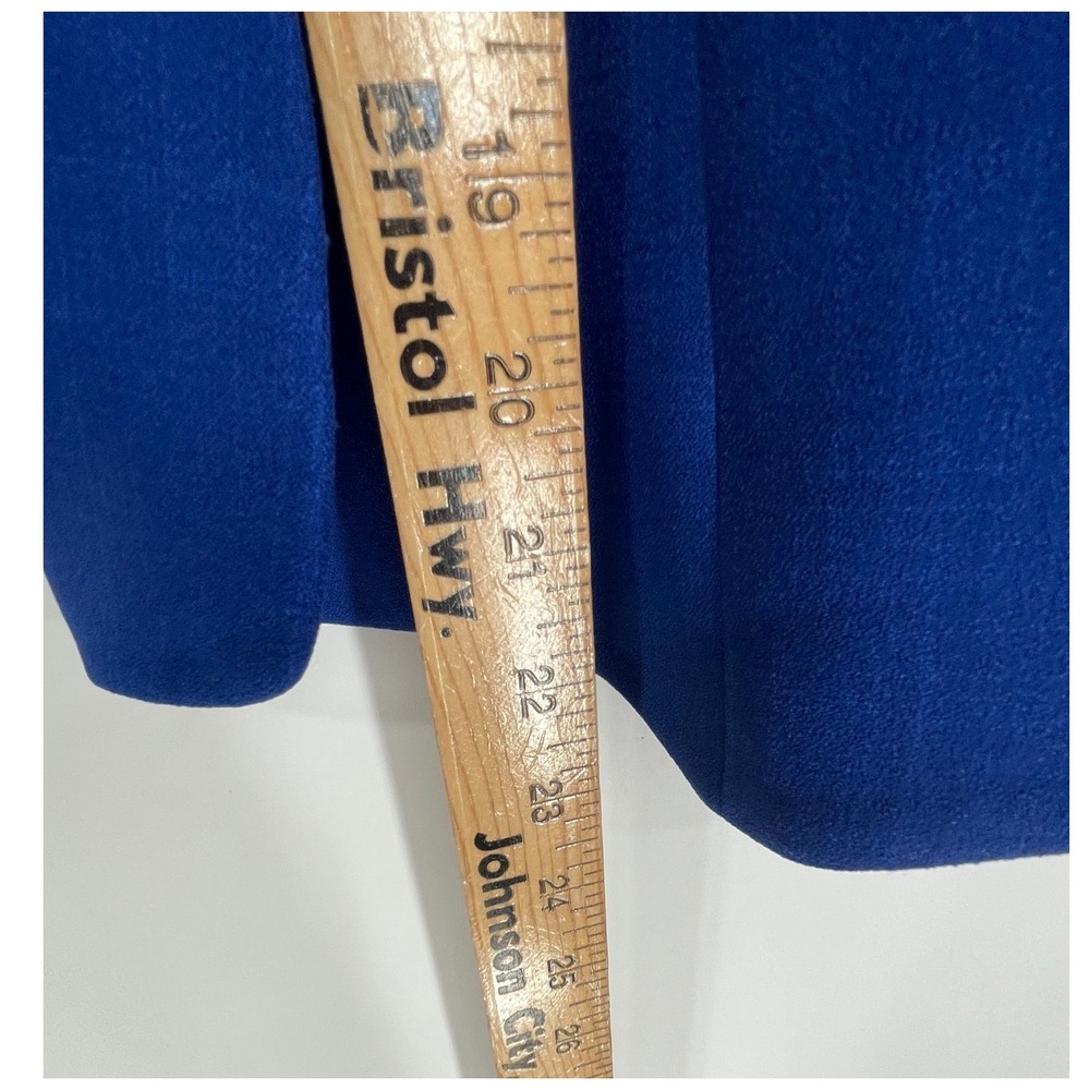 Kasper Womens Blazer 6 Open Front Royal Blue 3/4 Sleeve Cuffed Lined Business - Picture 2 of 10